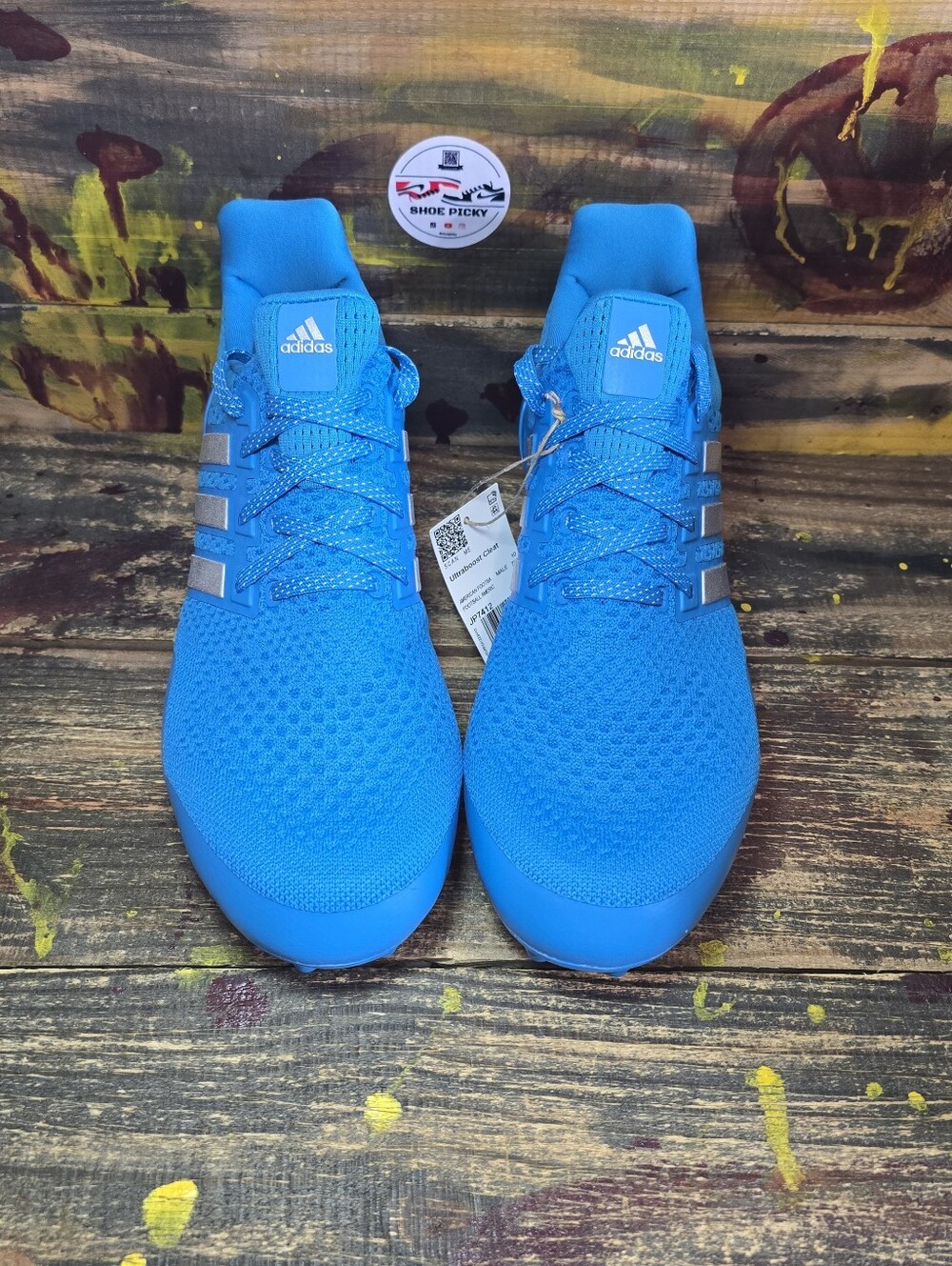 adidas Ultraboost Ultra Boost Football Blue Cleats  Men's Size 10.5 JP7412 New - Picture 2 of 8